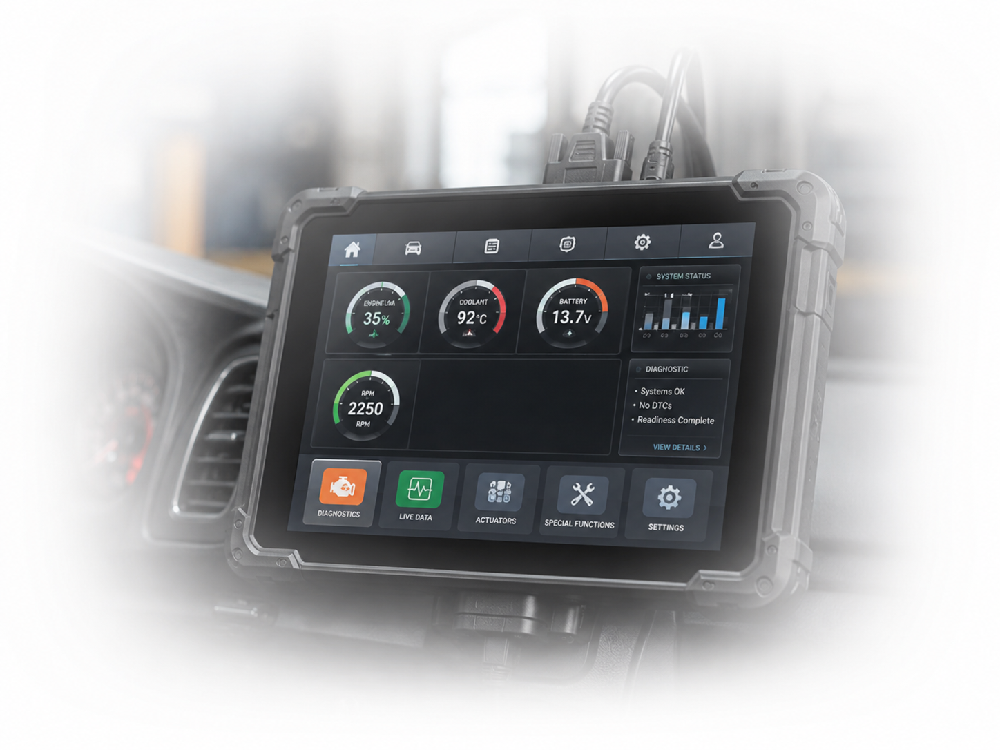 Pantalla de scanner automotriz